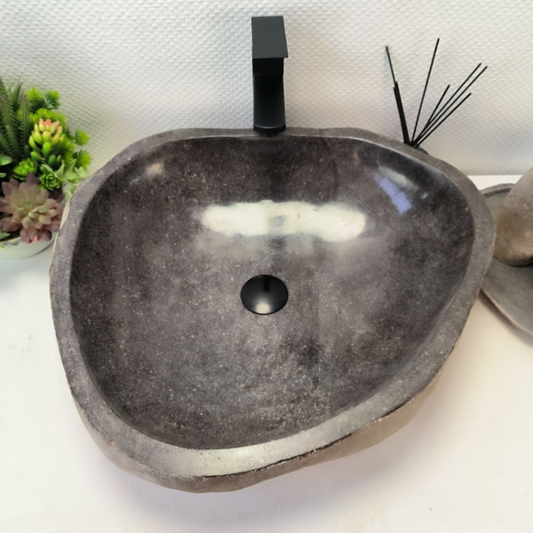 Раковина из речного камня RS-63450 (55x50x15) из натурального камня