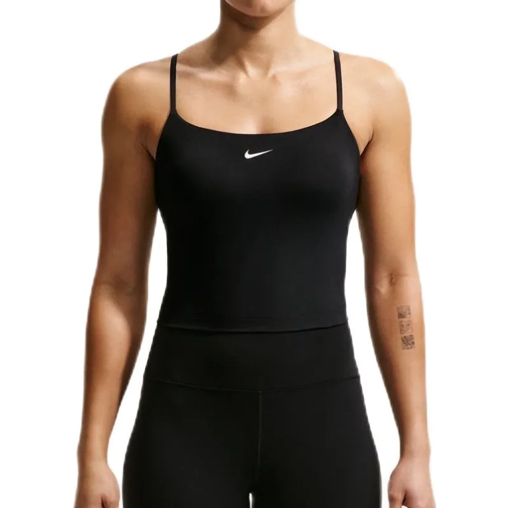 Женский топ теннисный Nike One Medium Support Padded Adjustable Sports - black/white