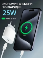 Зарядка кабель+блок Type-C+iPhone 1 метр (25W A2347)