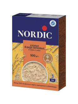 Хлопья NORDIC 4 вида зерновых, 500г х 2 штуки