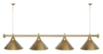 Лампа STARTBILLIARDS 4 пл. (плафоны зеленые,штанга золотая,фурнитура золото)