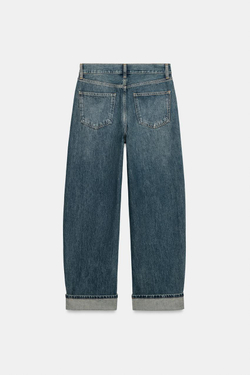 ZARA ДЖИНСЫ BAGGY СО СРЕДНЕЙ ПОСАДКОЙ — ZW COLLECTION, СИНИЙ