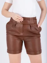 Шорты женские кожаные кожаные шорты