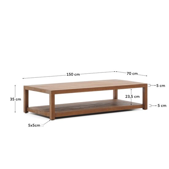 Журнальный столик Sashi из массива тикового дерева 150 x 70 см