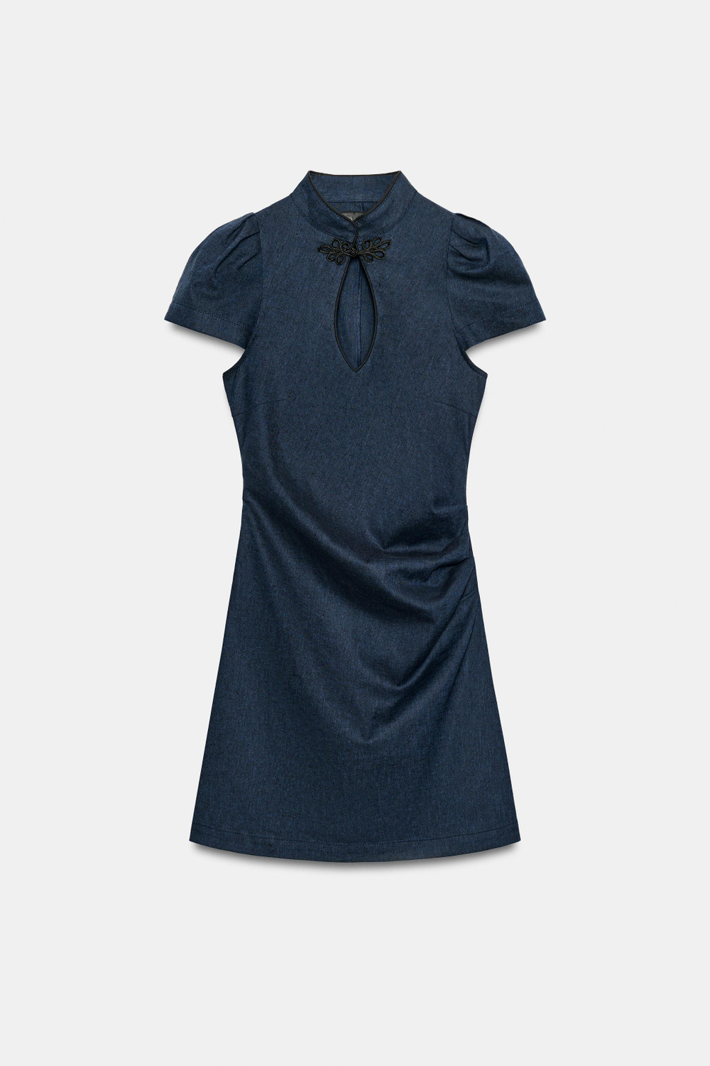 УКОРОЧЕННОЕ ПЛАТЬЕ ИЗ ЛЬНА С ЗАСТЕЖКОЙ-АЛАМАРОМ — ZARA