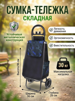 Тележка хозяйственная с сумкой (96*26*36см, колеса 15.5см,груз. до 30 кг.) абстракция DC307GG