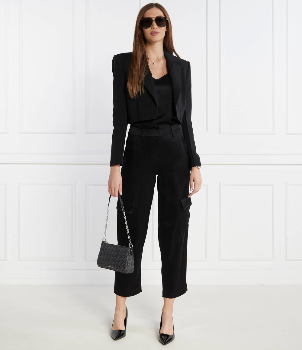 Брюки SATIN CARGO PANT Michael Kors - черный(MH330K3AKF)