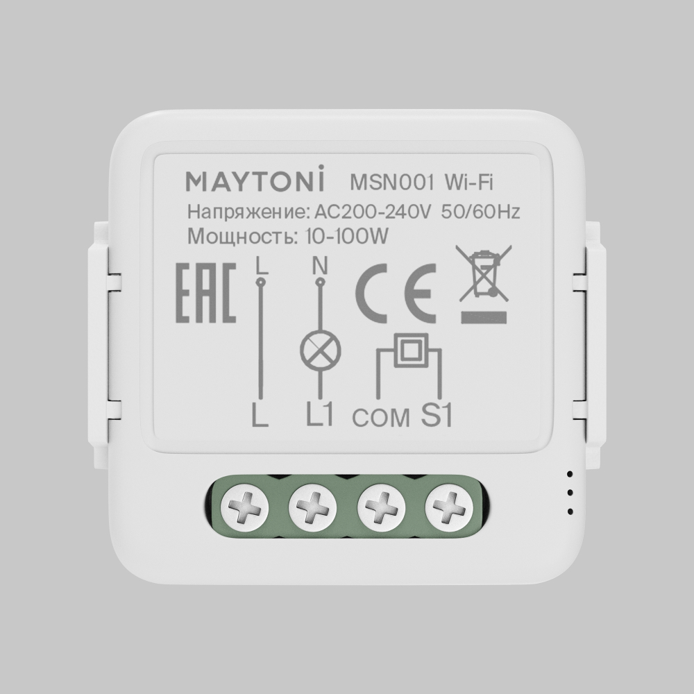 Wi-Fi выключатель одноканальный (без нуля) Maytoni MSN001