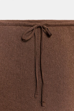 ZARA ДЛИННАЯ ЮБКА ПРЯМОГО КРОЯ, КОРИЧНЕВЫЙ