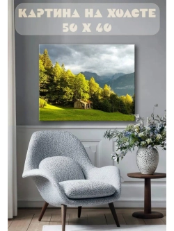 Картина на стену 40 X 50 Домик в горах