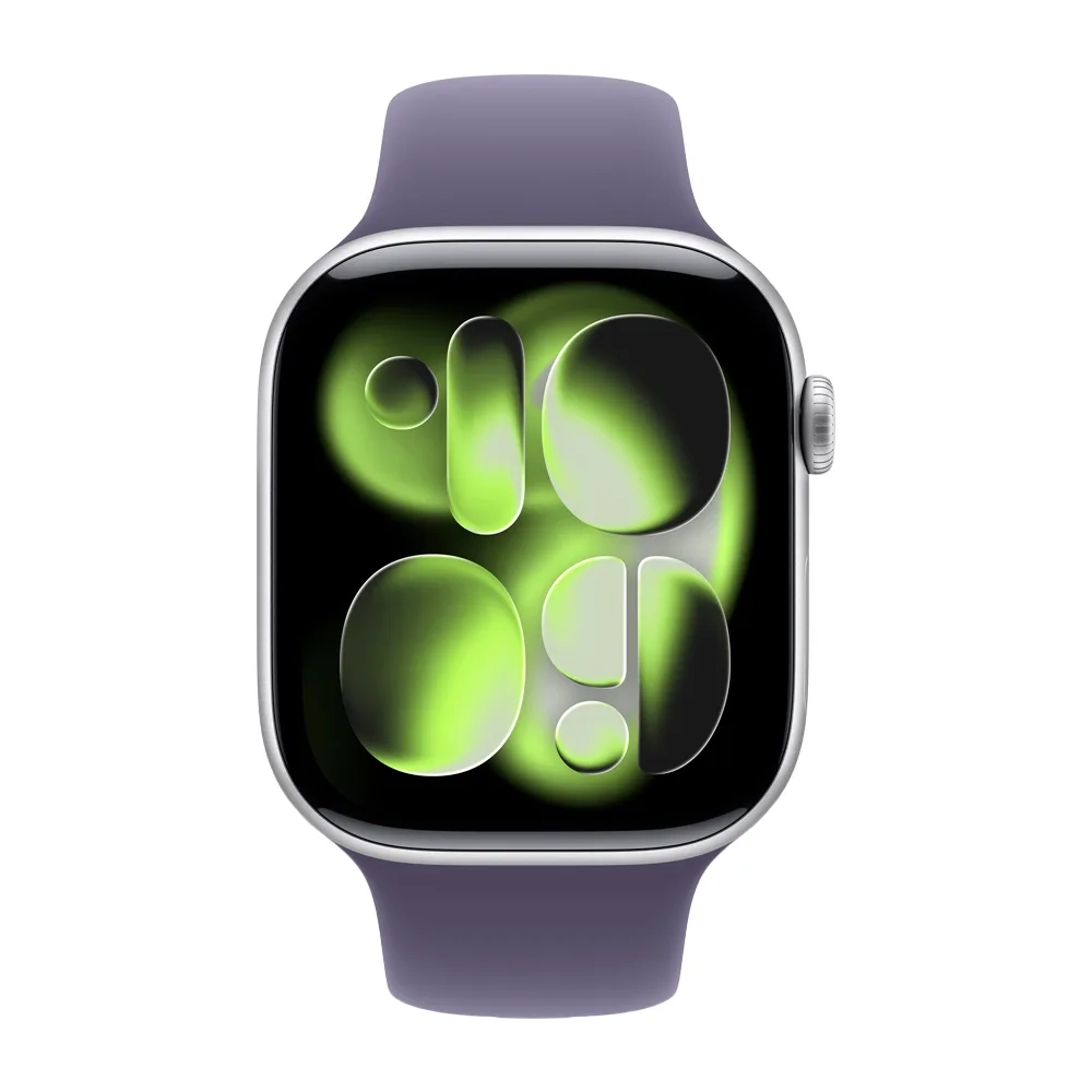 Умные часы Apple Watch Series 11 GPS, 46mm, Silver Aluminium Case with Purple Fog Sport Band, M/L