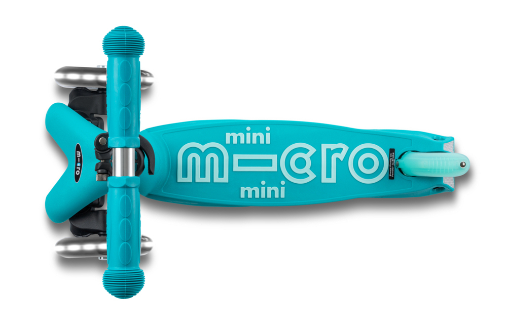 Самокат Mini Micro Deluxe складной LED аква