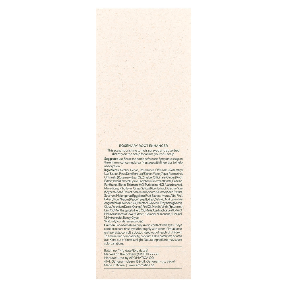 Aromatica, Root Enhancer, розмарин, 100 мл (3,3 жидк. унц.)