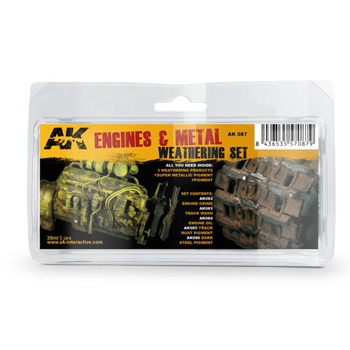 Набор красок AK Interactive Engines and Metal Weathering Set