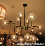 ЛЮСТРА BISTRO GLOBE CLEAR GLASS CHANDELIER 16