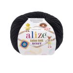 Пряжа Alize (Ализе) Cotton Gold Hobby New / уп.10 мот. по 50 г, 165 м, 60 черный