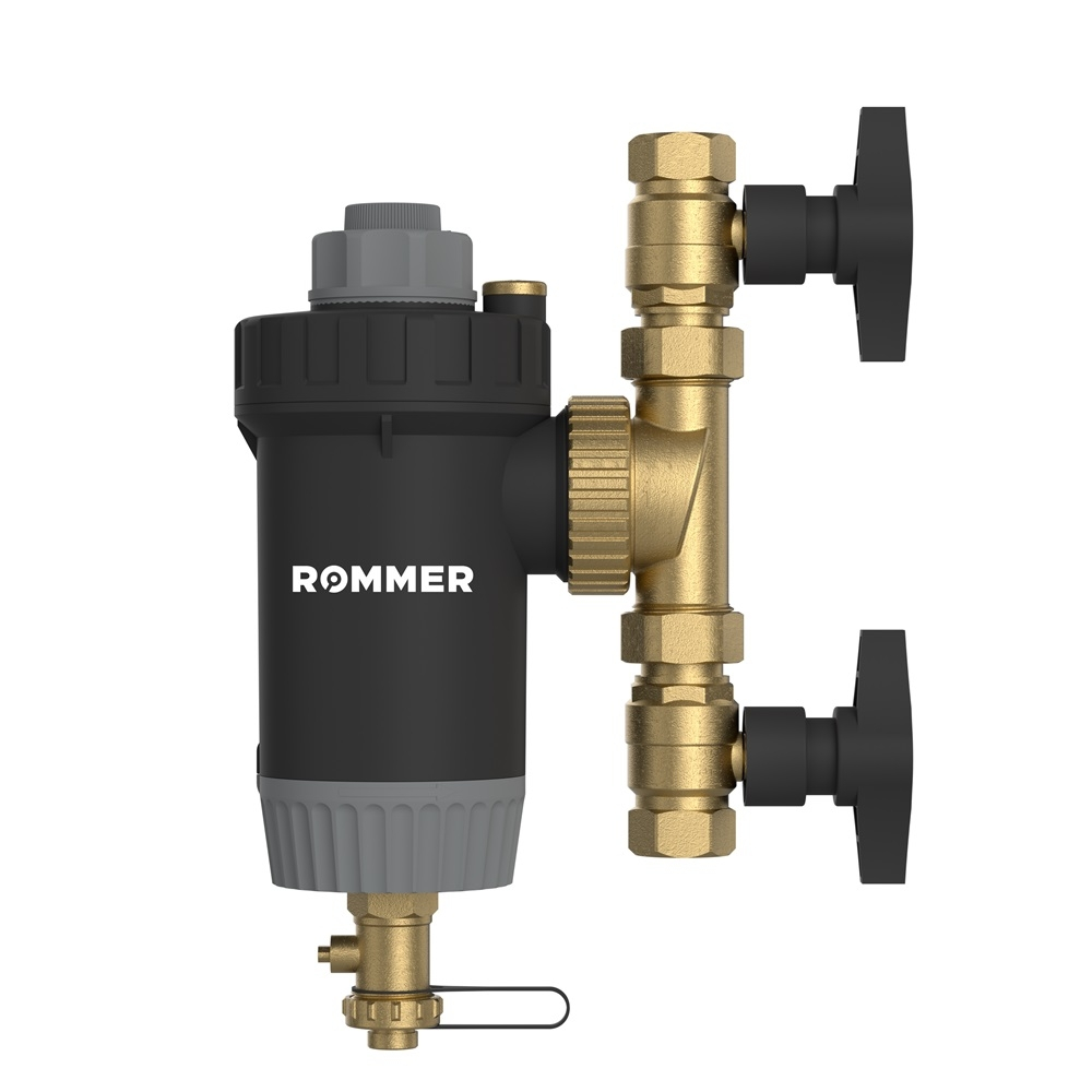 Сепаратор шлама с обратной промывкой ROMMER RFW-0081 - 3/4" (ВР/ВР, PN10, Tmax100°C)