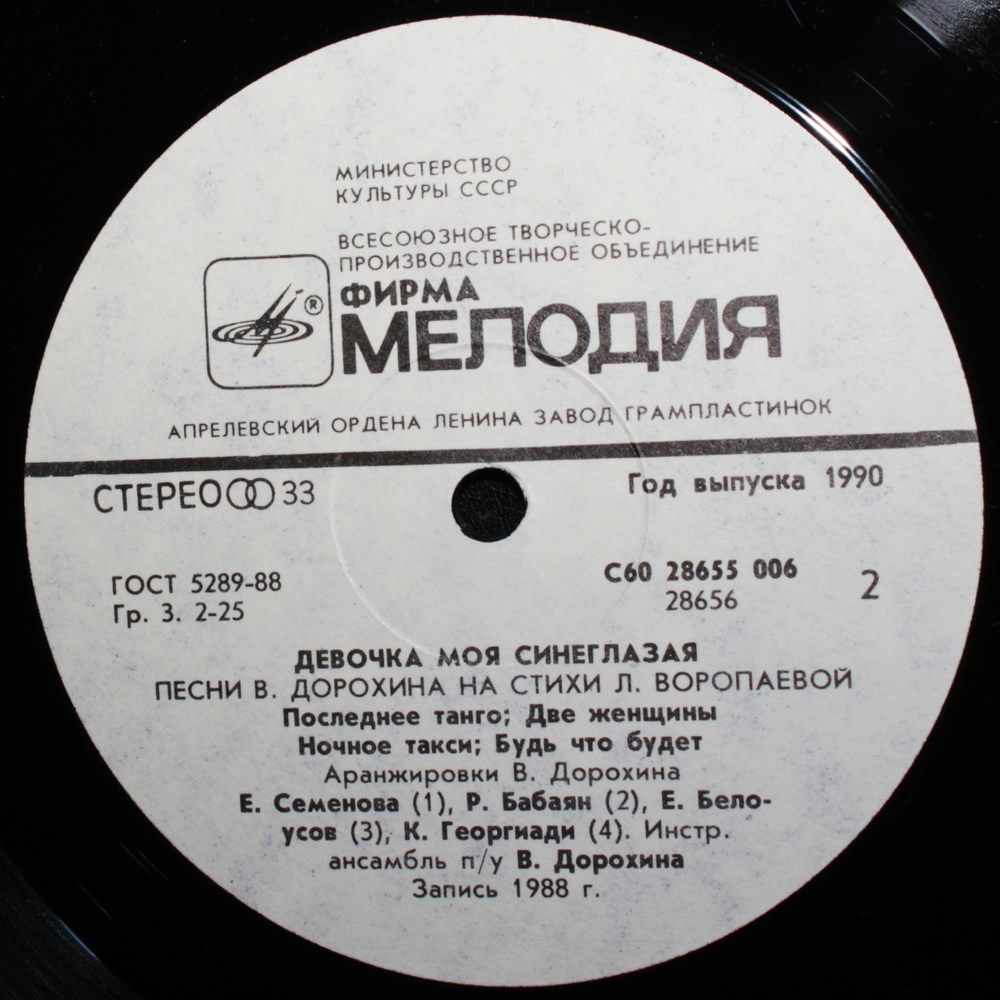 Сборник / Девочка Моя Синеглазая (LP)