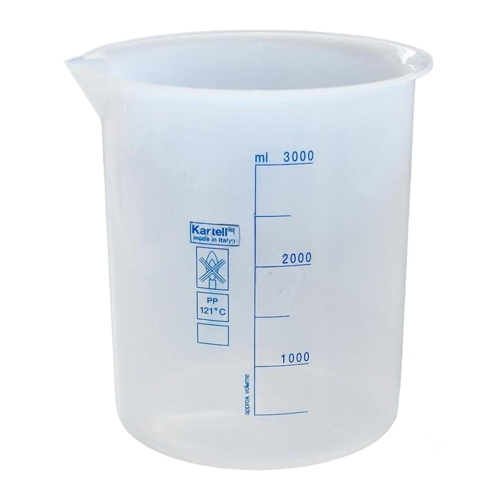Стакан 3000 мл., низкий, с синей град., п/п,Kartell, уп.1/2 шт