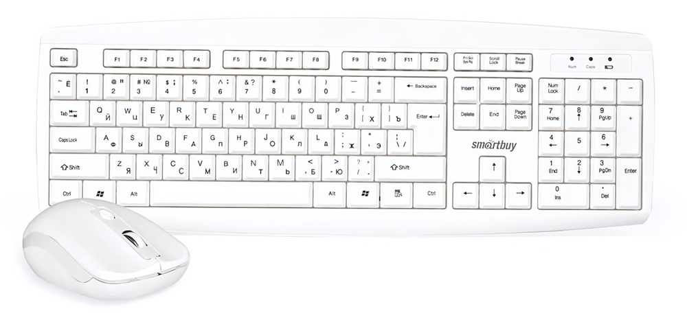 Комплект беспроводной Smartbuy SBC-212332AG-W White клавиатура+мышь