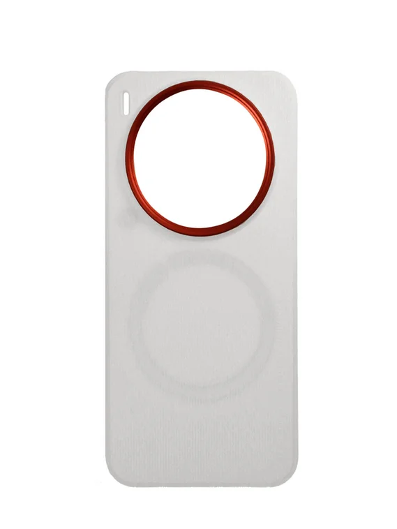 Защитный чехол для Vivo X300 c MagSafe белый с красным кольцом (White-Red)