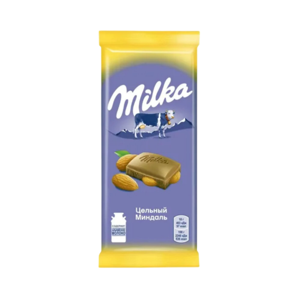 Шоколад "Милка" цельный миндаль 85г*20