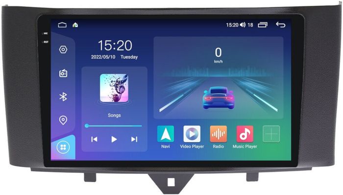 Магнитола для Smart ForTwo/ForFour 2012-2015 - Parafar PF215RN2K на Android 13, Быстрая, QLED+2K, CarPlay, 4G SIM-слот