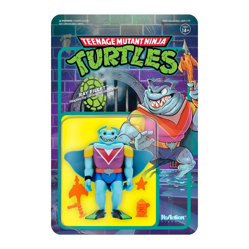 Фигурка Super7 - TMNT ReAction W4 - Ray Fillet