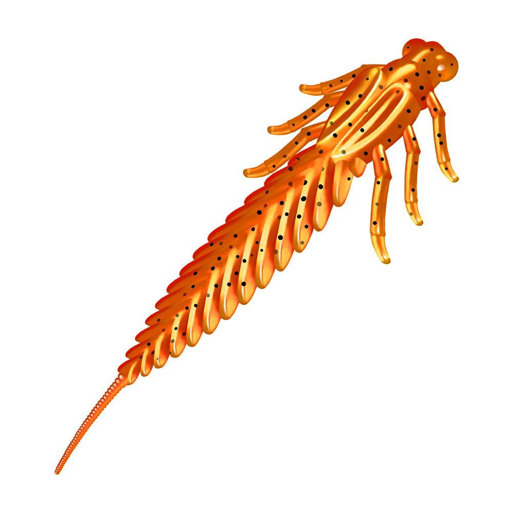 Приманка ZUB-LARVA 100мм(4")-4шт, (цвет 250) морковный с блестками