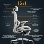 Кресло компьютерное, офисное кресло LS-918W  3D подголовник, 8D подлокотник.