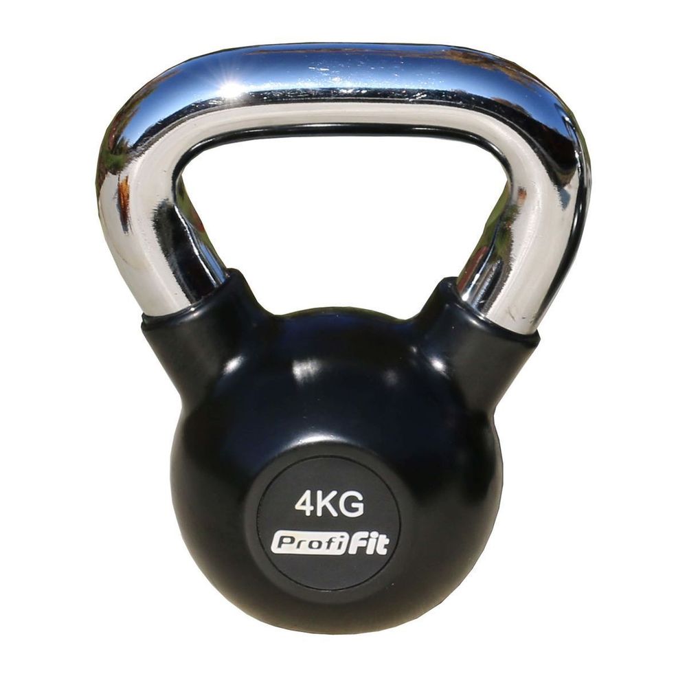 Гиря обрезиненная с хромированной ручкой PROFI-FIT  4 кг