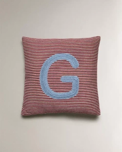 ZARA HOME ДЕТСКАЯ ПОДУШКА С ВЫШИВКОЙ В ВИДЕ БУКВЫ "G", КРАСНЫЙ