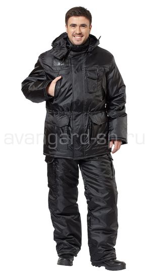 Костюм зимний "Охрана" полукомбинезон (черный)
