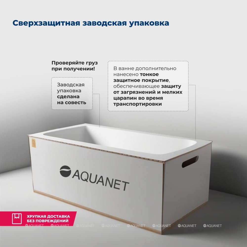 Акриловая ванна Aquanet (Акванет) Nexus 165x70 с каркасом