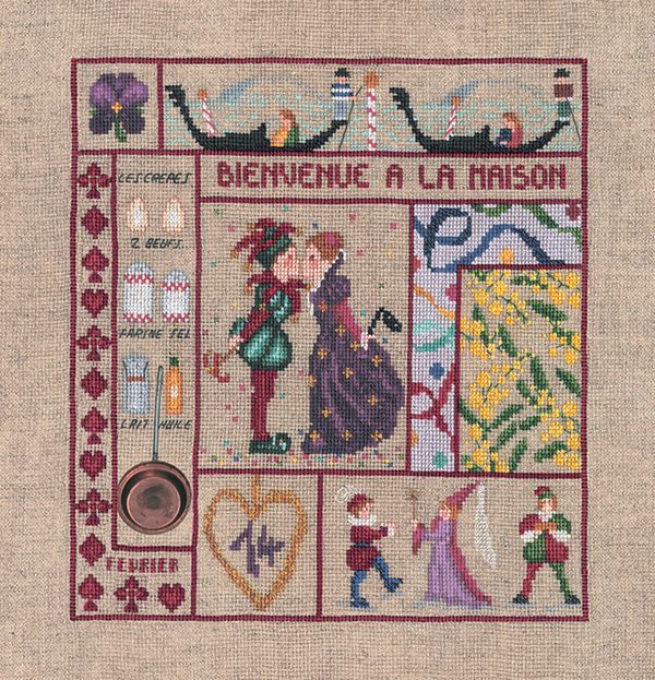 Набор для вышивания нитками Le Bonheur des Dames, Bienvenue fevrier (Добро пожаловать, Февраль), 21х23 см