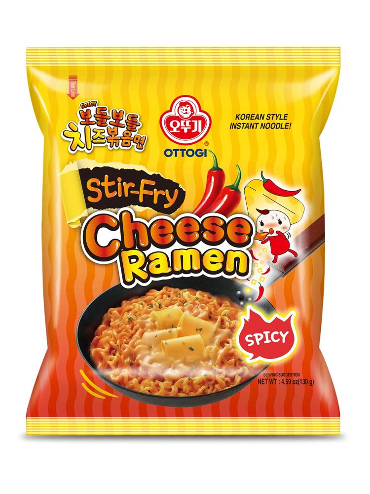 Лапша Ottogi Stir Fry Cheese Ramen Spicy 130 г x 5 шт