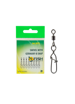 Вертлюжок рыболовный Fish Crystal SWIVEL WITH SNAP с застежкой с 3013 №12 (5 упаковок)