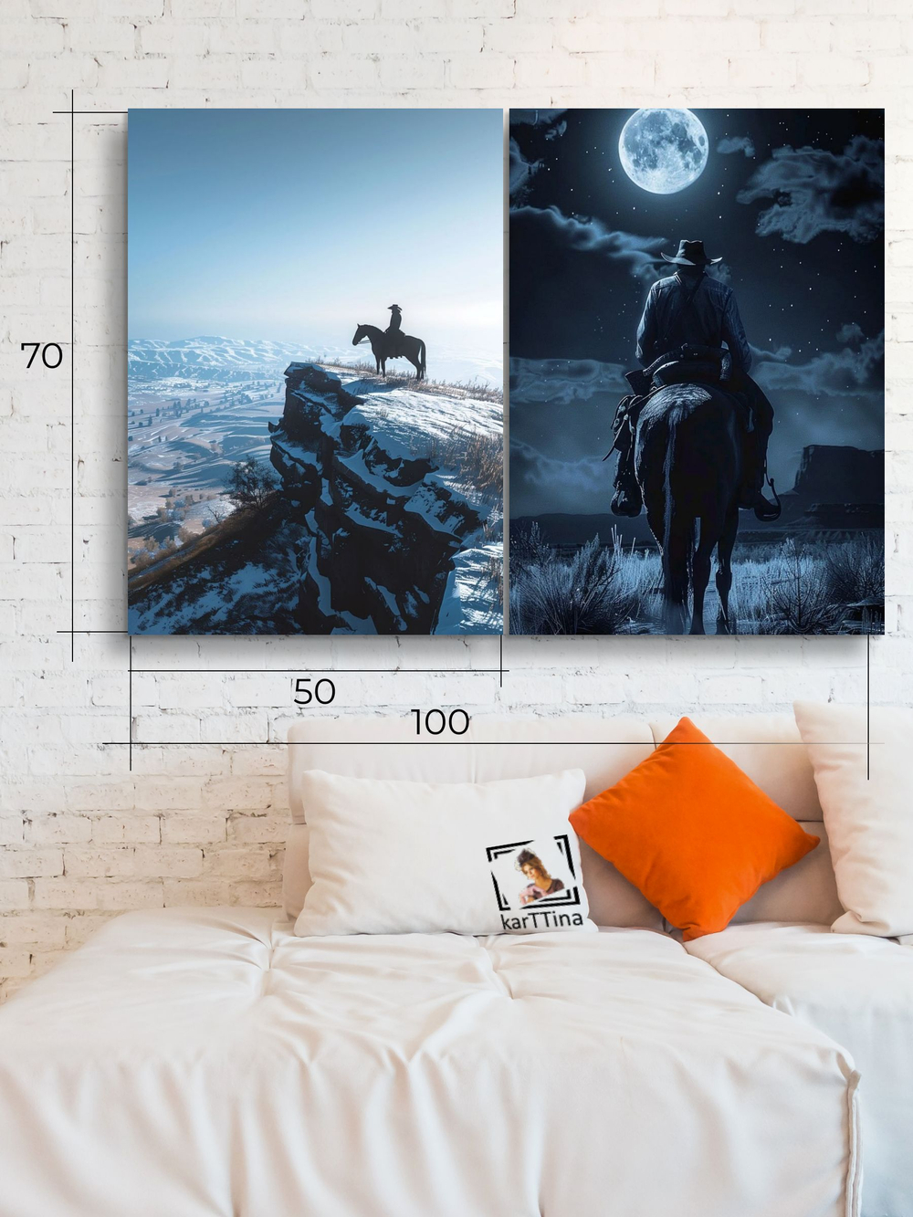 Картина Путь всадника модульная 50x70см 2шт.