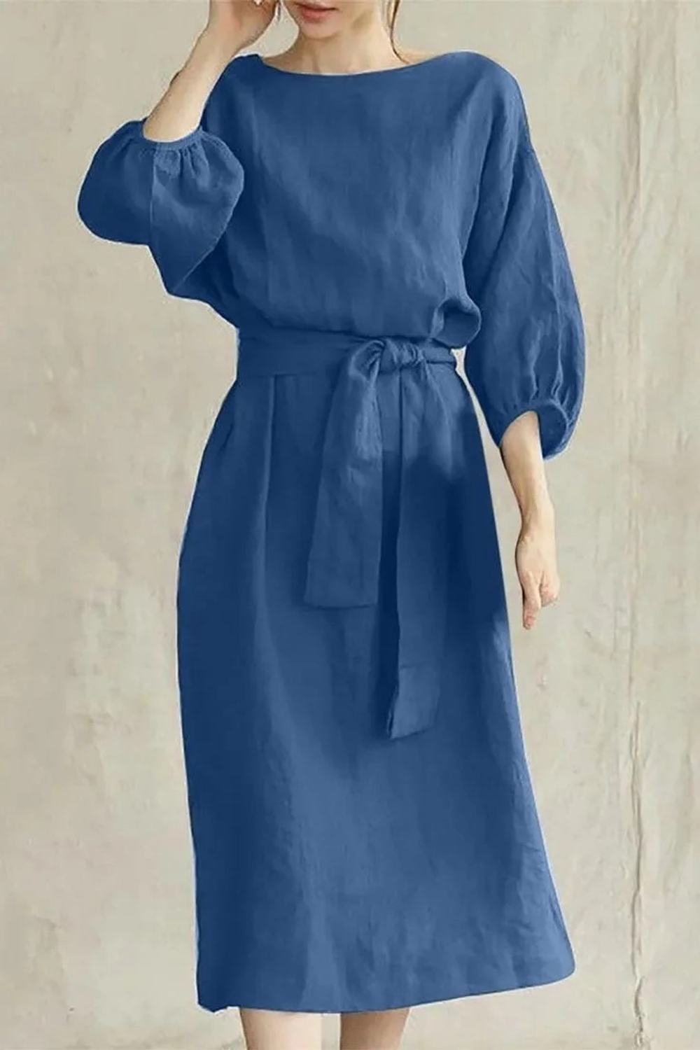 плательная лен, морская волна linen/cotton