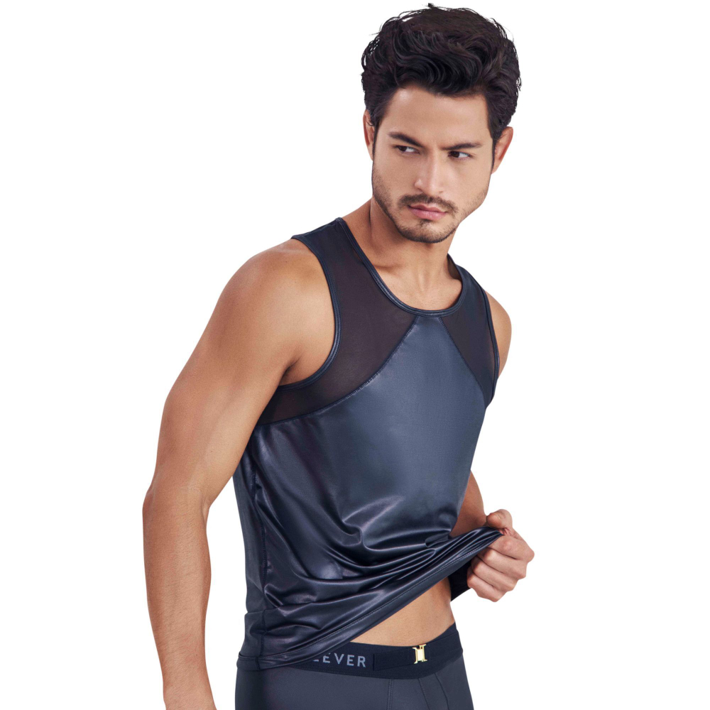 Черная мужская майка с эффектом мокрой ткани Misty Tank Top (Размер: M) (Цвет: черный)