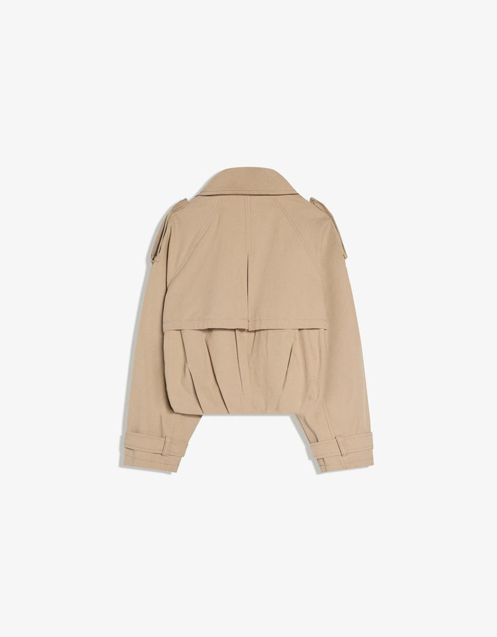 BERSHKA Короткая куртка-тренч с воздушным эффектом, цвет верблюжьей шерсти