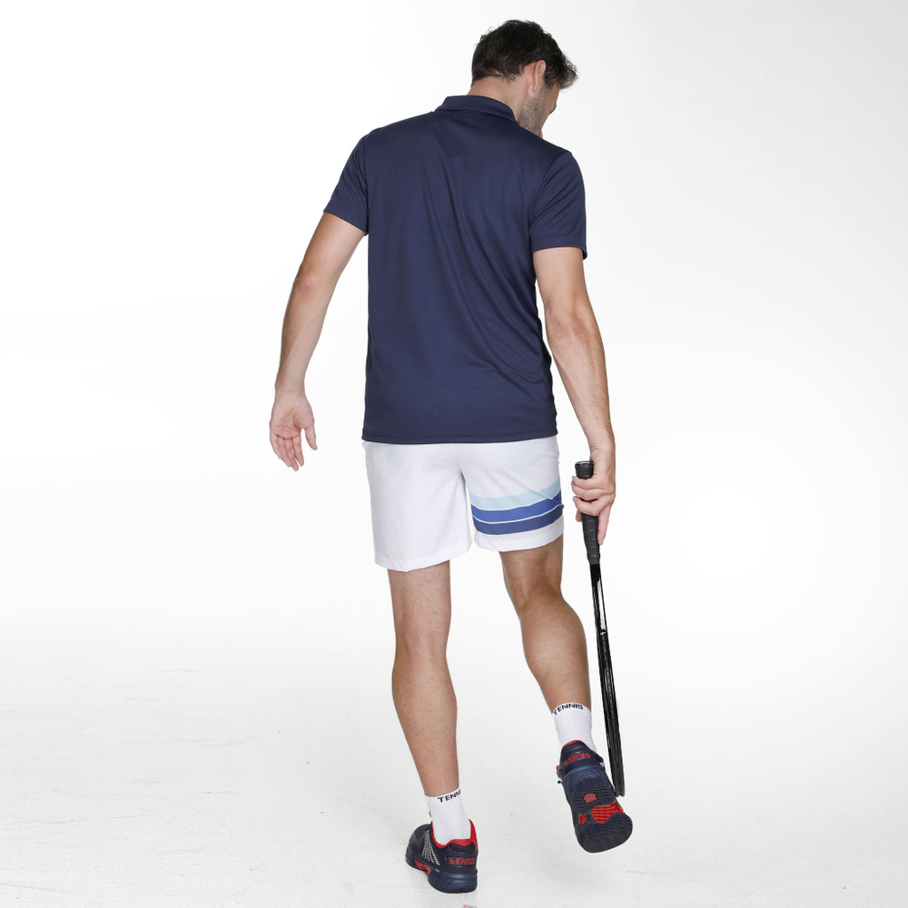 Мужские теннисные шорты Quiet Please Ocean Block Stripe Smash Shorts Men - White, Blue