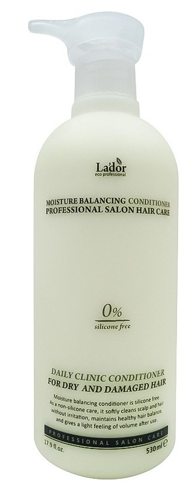 Увлажняющий бессиликоновый бальзам для волос La'dor Moisture Balancing Conditioner, 530 мл