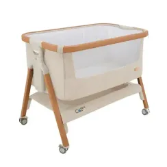 Колыбель приставная Tutti Bambini CoZee Scandinavian Walnut and Ecru с колесами