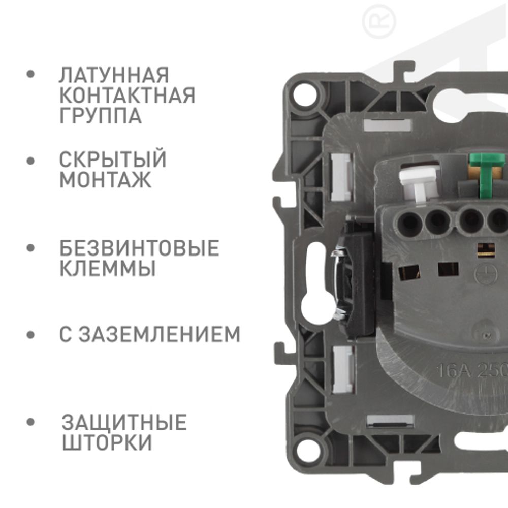 Розетка ЭРА Серия 12 12-2102-15 2P+E Schuko со шторками 16A-250В IP20 перламутр | Эра 12