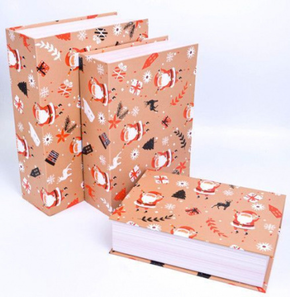 Коробка Книга 30,3*21,3*9,5 Веселый санта