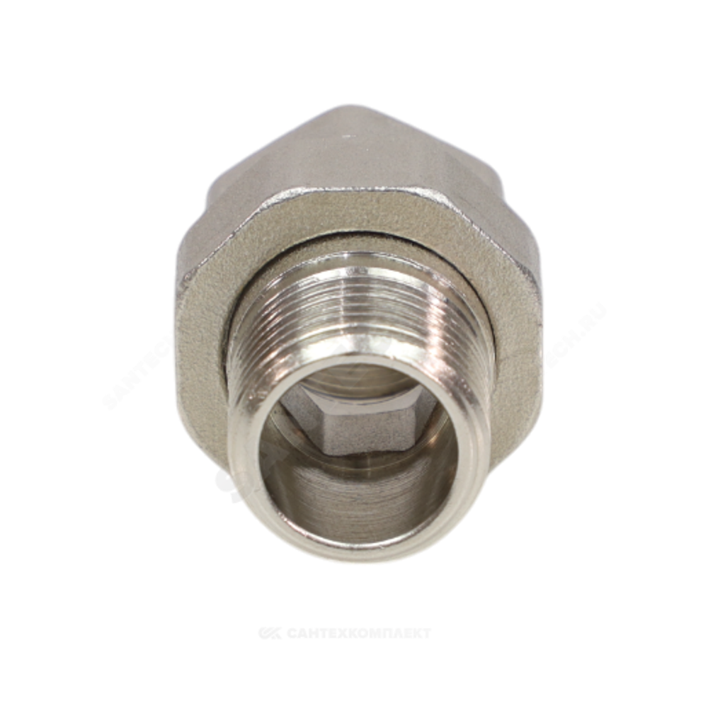 Соединитель латунь никель американка Ду 25 (1") прямой ВР/НР VALFEX VF.340.N.100