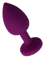 Маленькая фиолетовая пробка с розовым кристаллом ONJOY Silicone Collection (Цвет: фиолетовый с розовым)