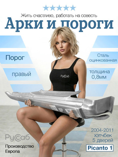 Порог правый Kia Picanto 1 2004-2011 (Klokkerholm) хэтчбек