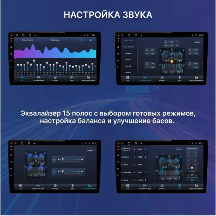 Магнитола для Toyota Highlander 1 XU20 / Kluger / 2000-2007 - FarCar S500-TS10 монитор 9.5" QLED на Android 14, Быстрая, CarPlay, 4G SIM-слот